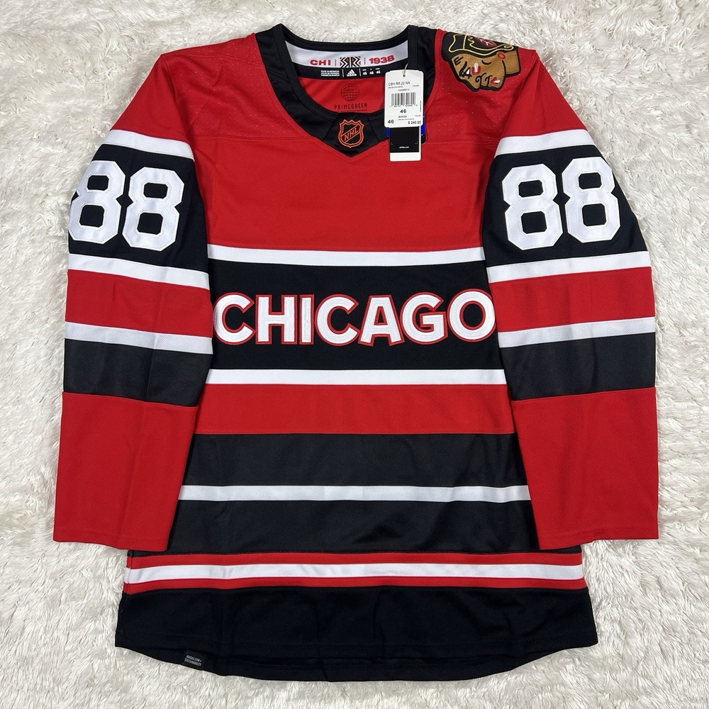 Adidas Authentic Patrick Kane Chicago Blackhawks Reverse Retro NHL Jersey Red 46